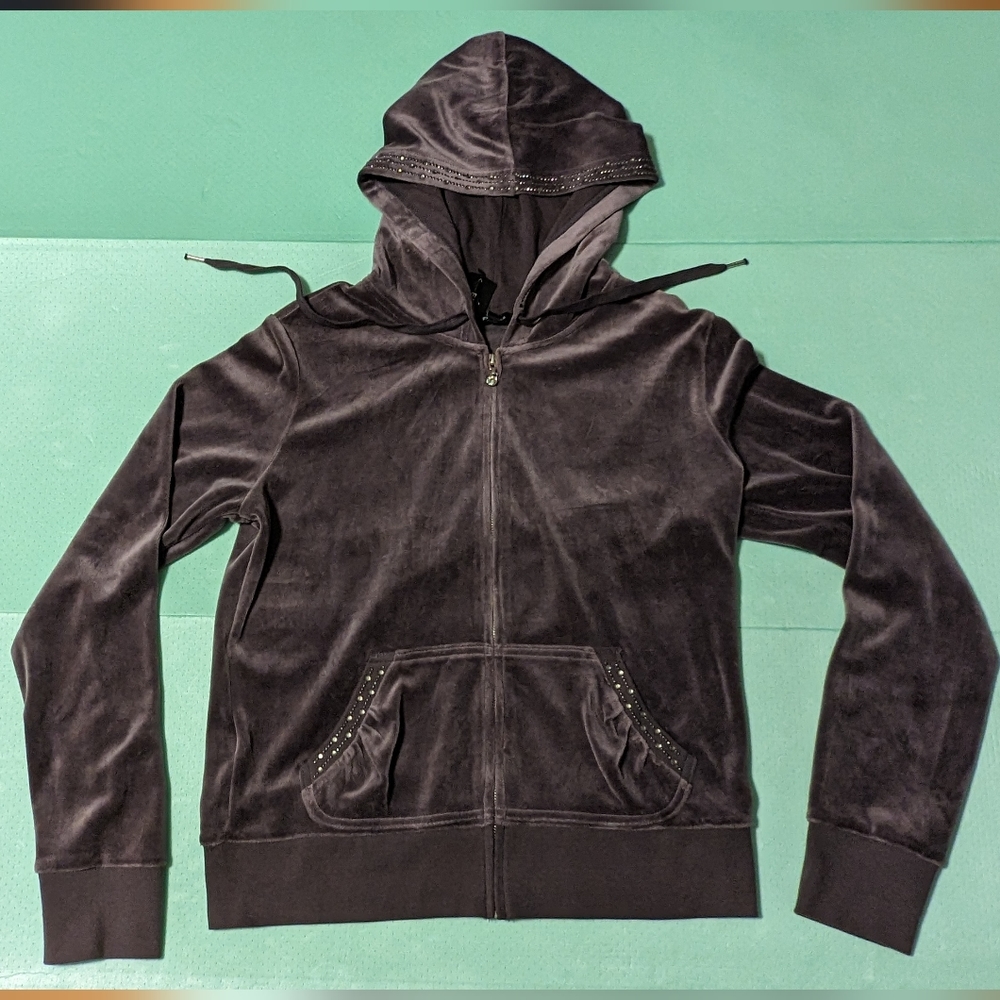 Gray Express Sweatsuit with Rhinestones